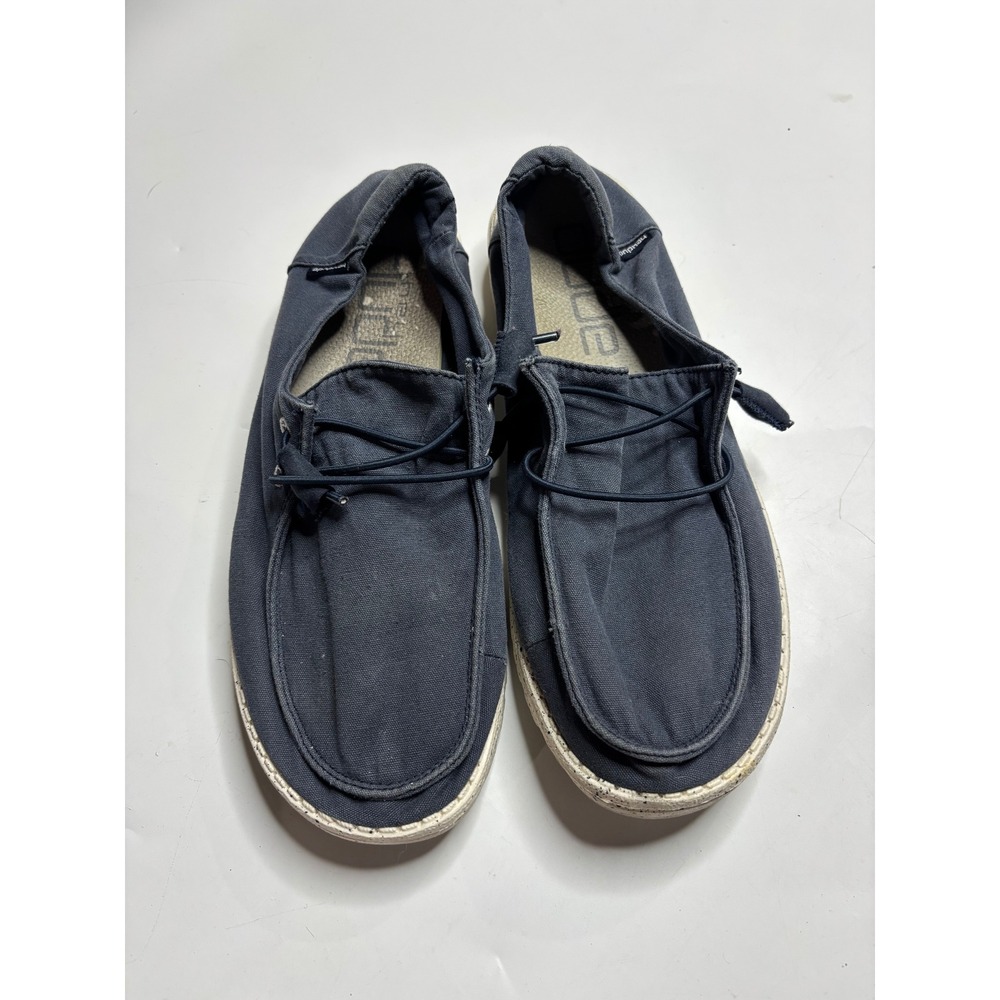 Hey Dude Wendy Navy Canvas Slip On Loafers Shoes Womens 11 121412500
